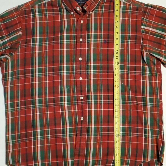 POLO RALPH LAUREN Plaid Button The Big Shirt Mens Long Sleeve Size L Flannel - Picture 8 of 10
